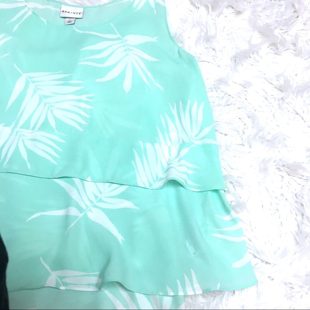 AVA+VIV TANK TOP PALM LEAF PRINT - Picture 3 of 6